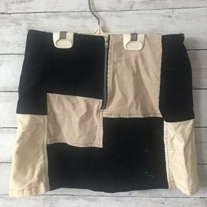 Black and Beige Mini Skirt